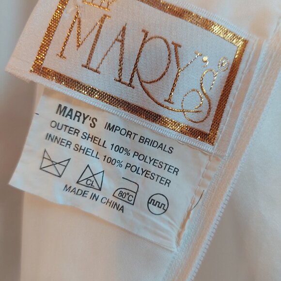 Marys basque waist white  wedding dress gown beaded detachable sleeves size 18 - Picture 10 of 13